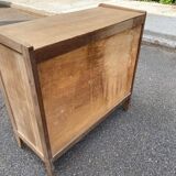 Commode scandinave 4 tiroirs rénovée en bois brut 1940