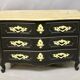 Curved Chest of Drawers in Black Lacquered Finish
