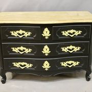 Curved Chest of Drawers in Black Lacquered Finish