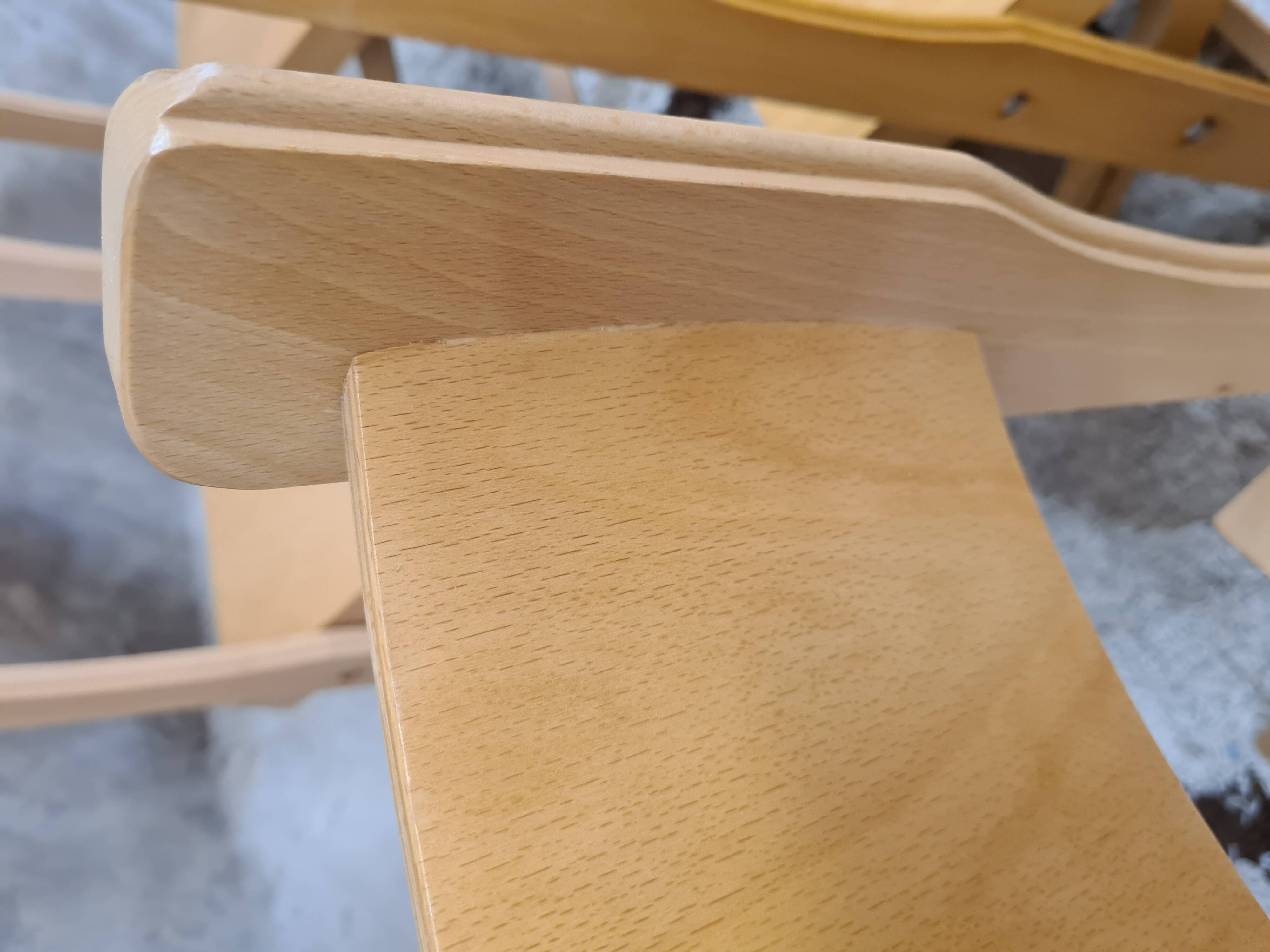 Set of 6 folding chairs blond wood