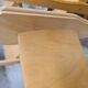 Set of 6 folding chairs blond wood