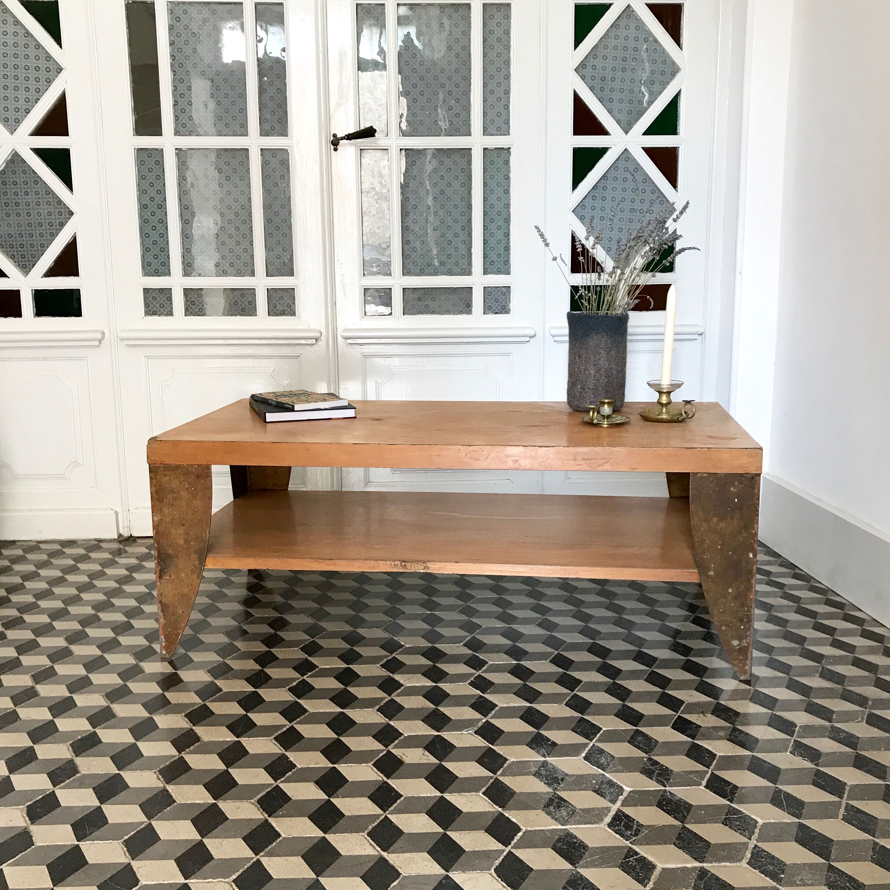 Table basse en bois et métal