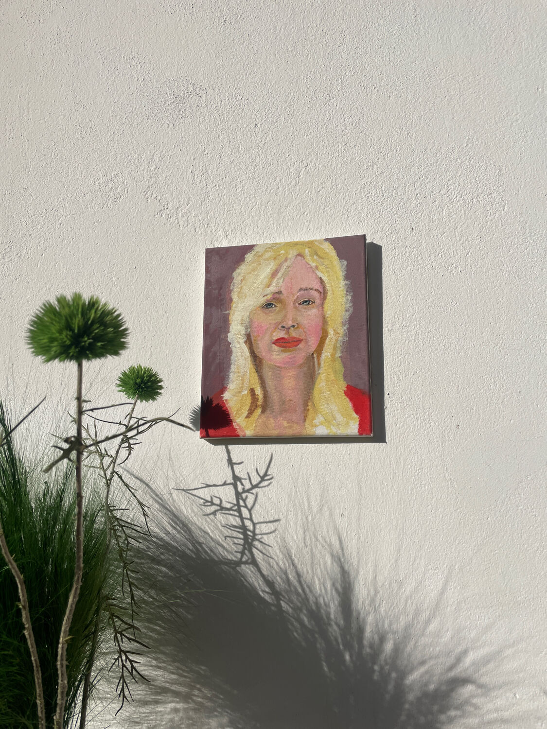 Painting of a blonde woman / oil on canvas