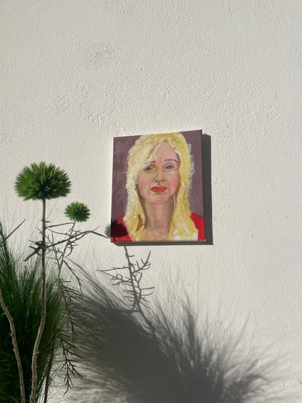 Tableau peinture d’une femme blonde / huile sur toile