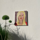 Painting of a blonde woman / oil on canvas