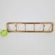 Vintage Art Deco Brass Wall Coat Rack with Folding Hooks, 1930