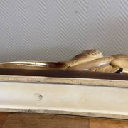 Pair of golden pheasants from the Art Deco period in brown glazed ceramic