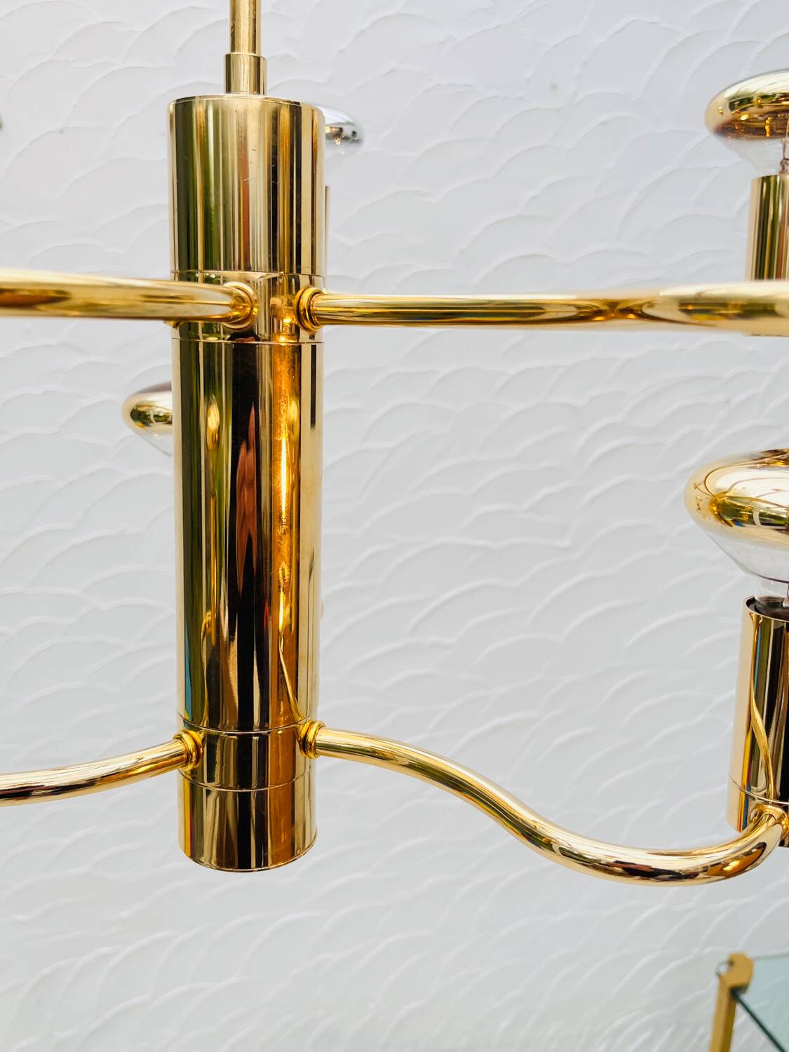 Massive brass chandelier