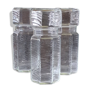 Lot de 3 pots en verre