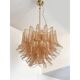 Contemporary Clear and Gold “Petali-Selle” Murano Glass Chandelier in Mazze