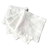 6 old white cotton napkins monogrammed “CG”