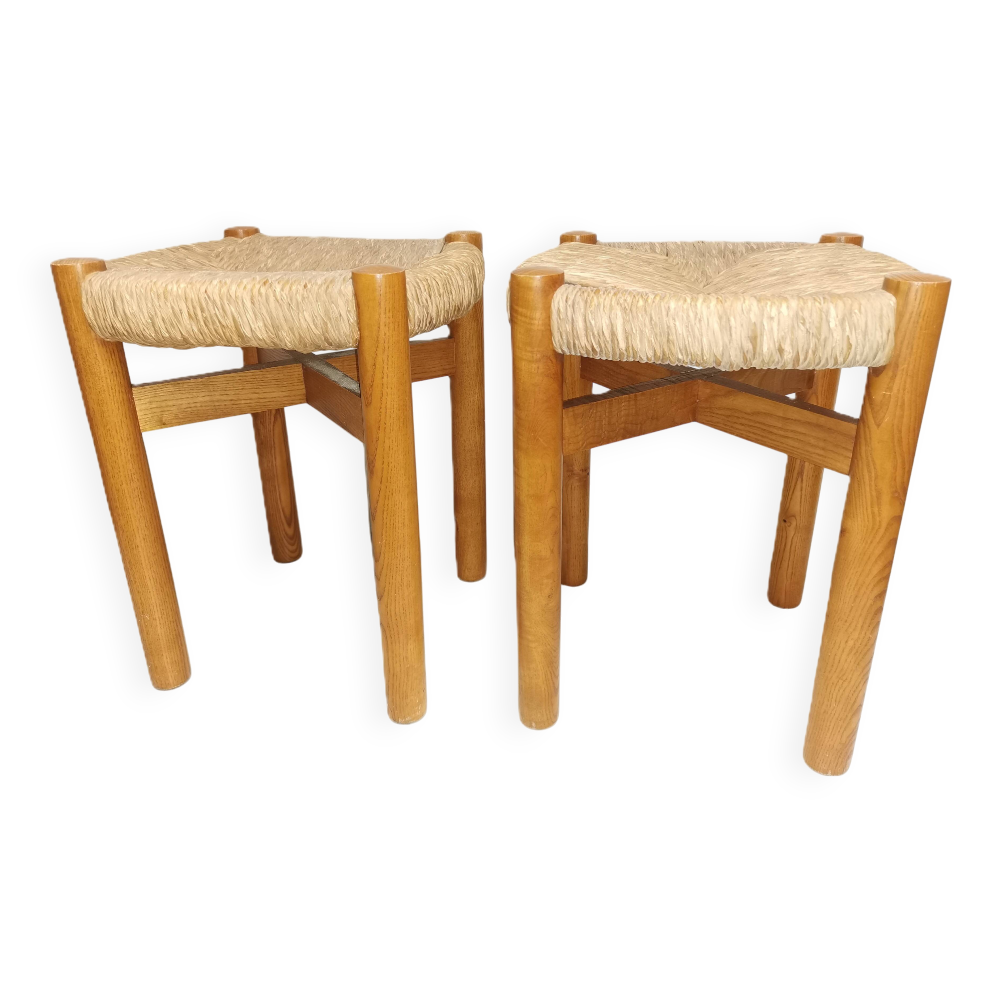 Pair of vintage stools called Méribel by Charlotte PERRIAND