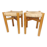 Pair of vintage stools called Méribel by Charlotte PERRIAND