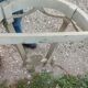 Beautiful antique wooden console with a marble top in Louis XVI style.