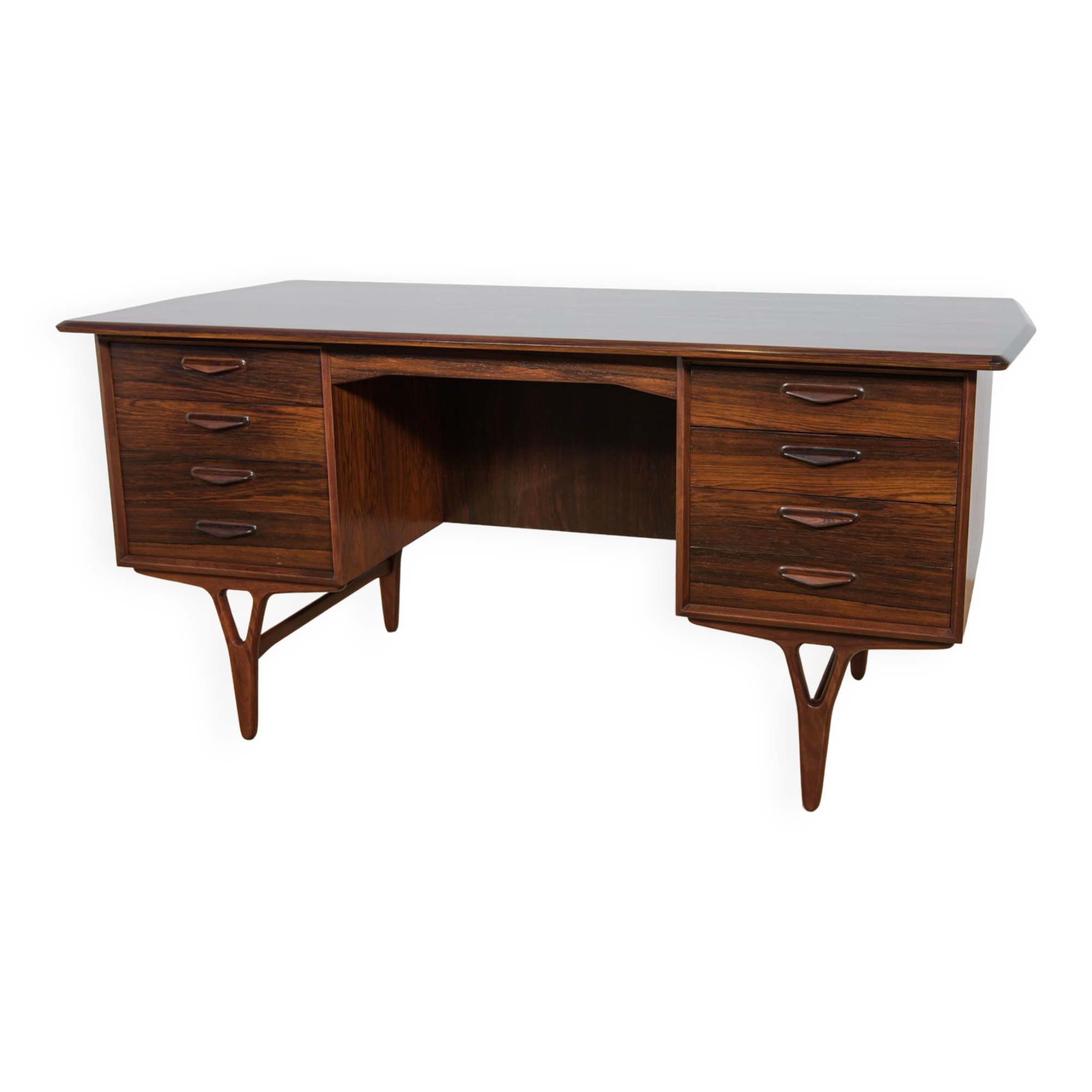 Mid-Century Freestanding Rosewood Desk, 1960s