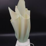 Large green draped plexi mood lamp "sunshade" plaster 80s