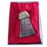 12 silver-plated coffee bean mocha spoons