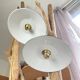 Vintage lampshade in green enamelled sheet metal, customizable