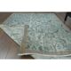 1970s vintage Turkish hand-knotted wool cotton green area rug 196x224