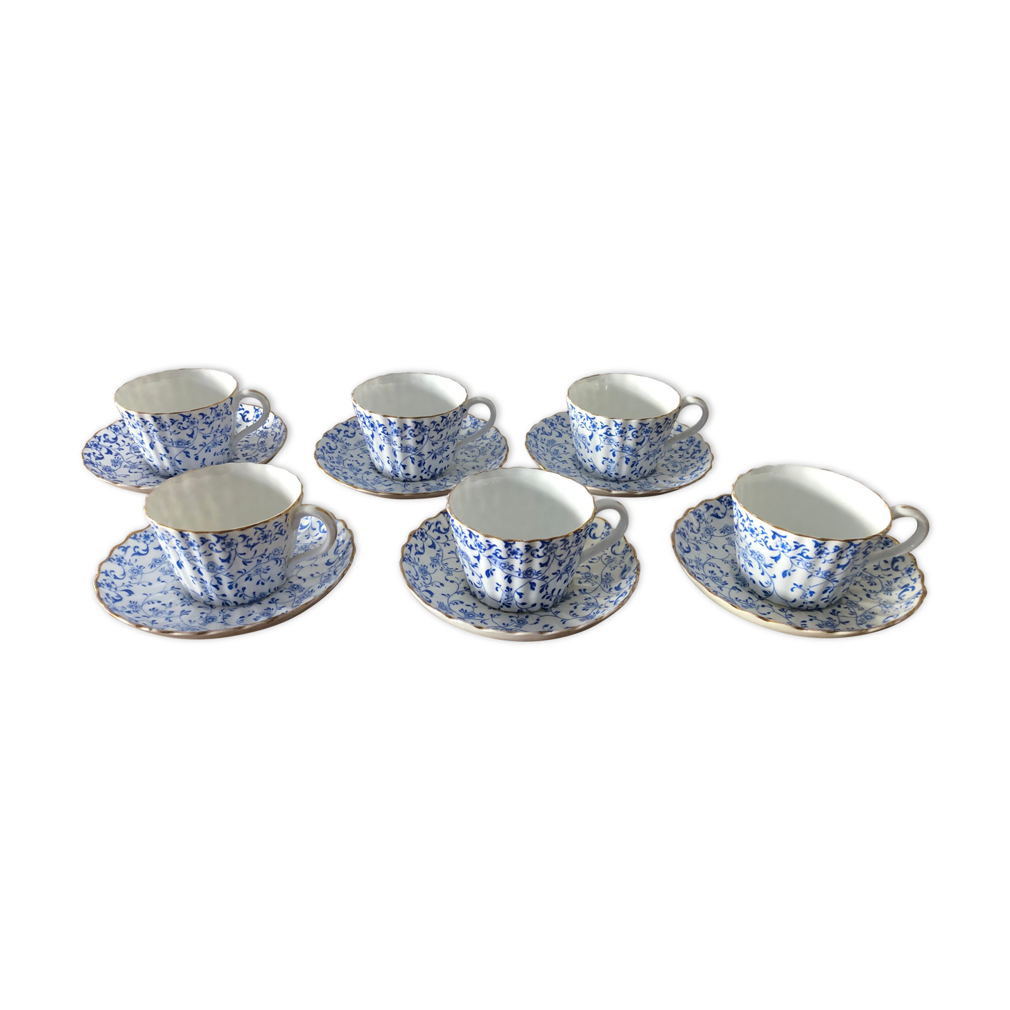 Set de 6 tasses à café en porcelaine ancienne