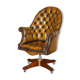 Fauteuil Chesterfield directeur ou capitaine Art Déco en cuir restauré