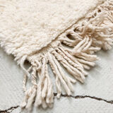 Moroccan Berber carpet beni ouarain ecru with colorful patterns 143x110cm