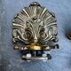 3 brass coat hooks in Rococo style, Louis XV, towel holder.