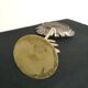 Brass mirror in flower shape, 9.5cm