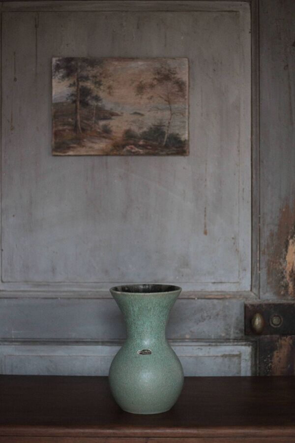 Vase Accolay vintage, vase en céramique vert céladon, pot à fleurs