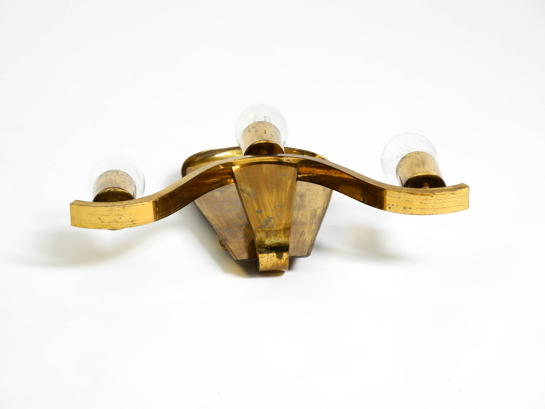 Large heavy Mid Century brass wall light from a German church