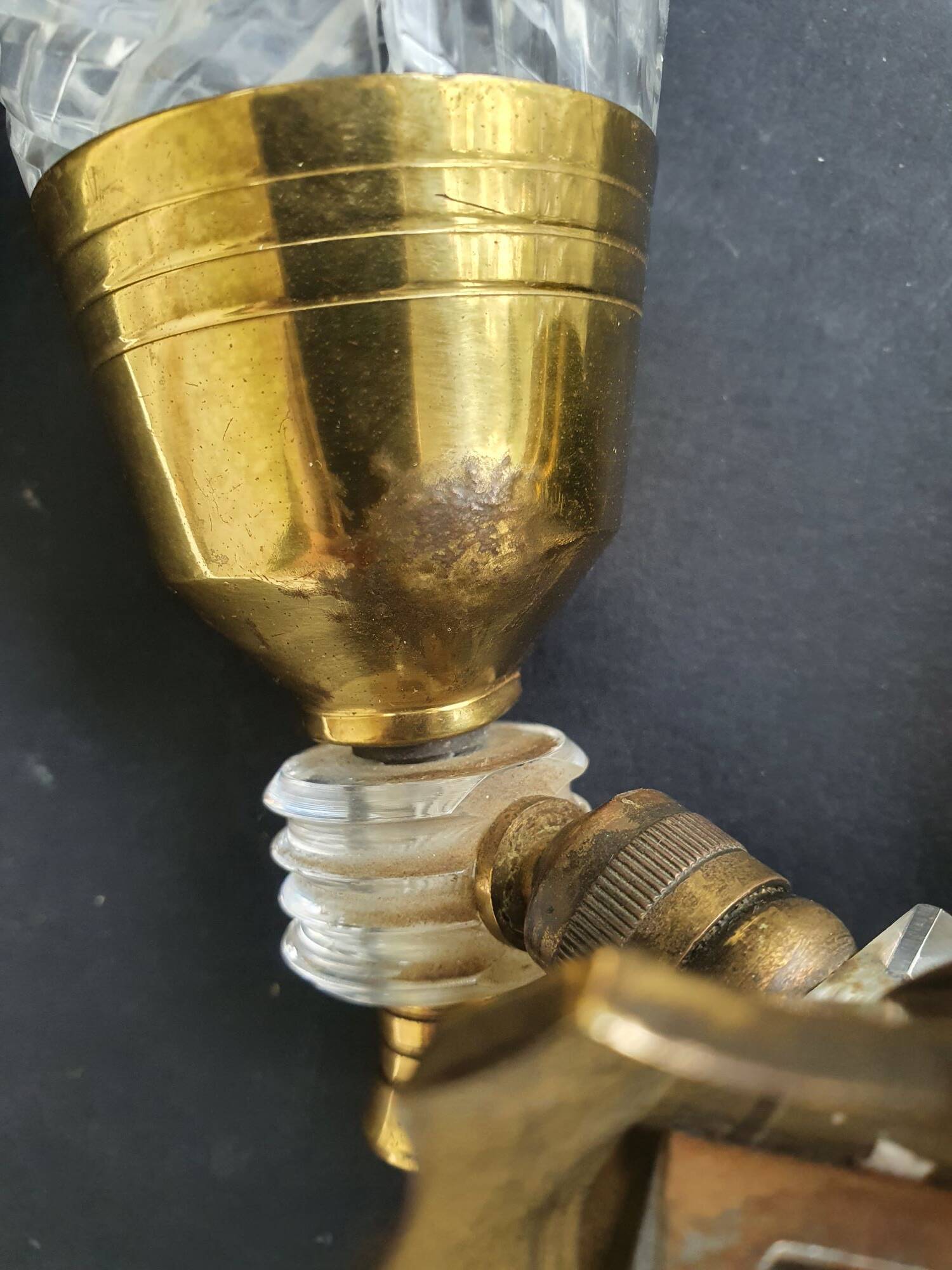 Pair of double light wall sconces from the 1960s.