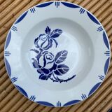 Set of 6 old earthenware soup plates, Sarreguemines Bastia service