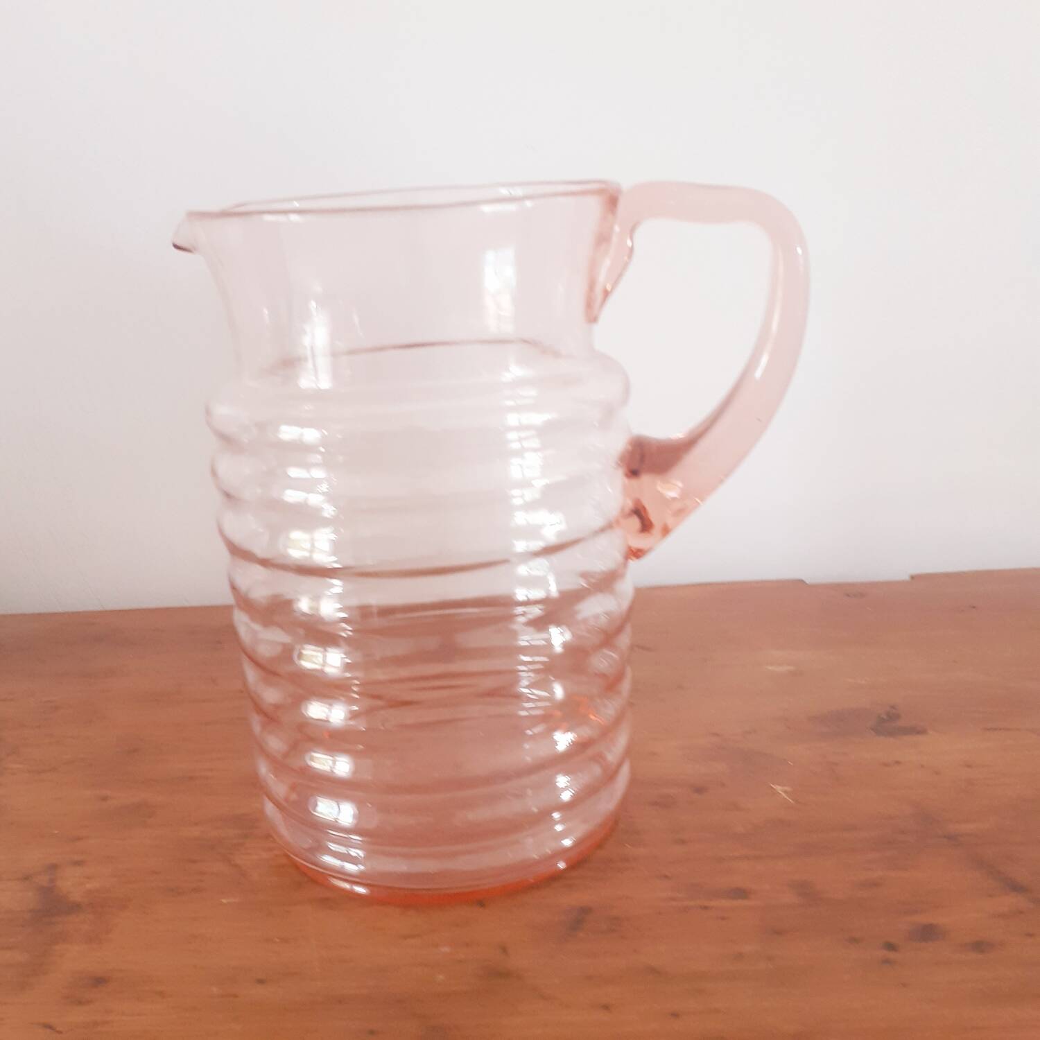 Pink glass orangeade set