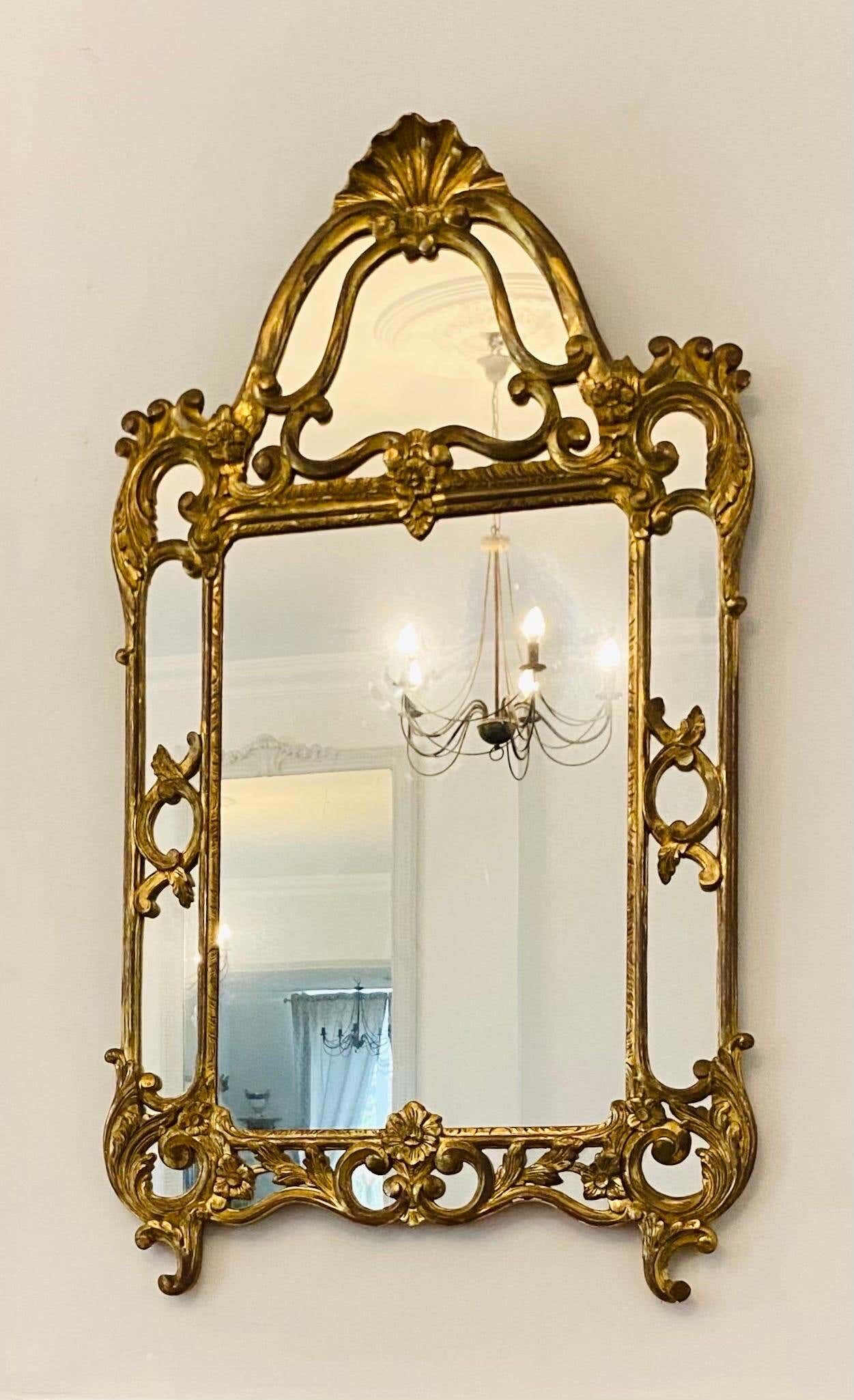 Gilded decorative miror with double frame Louis XIV st., France twentieth century