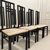 8 black lacquered chairs