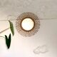 Vintage rattan sun mirror