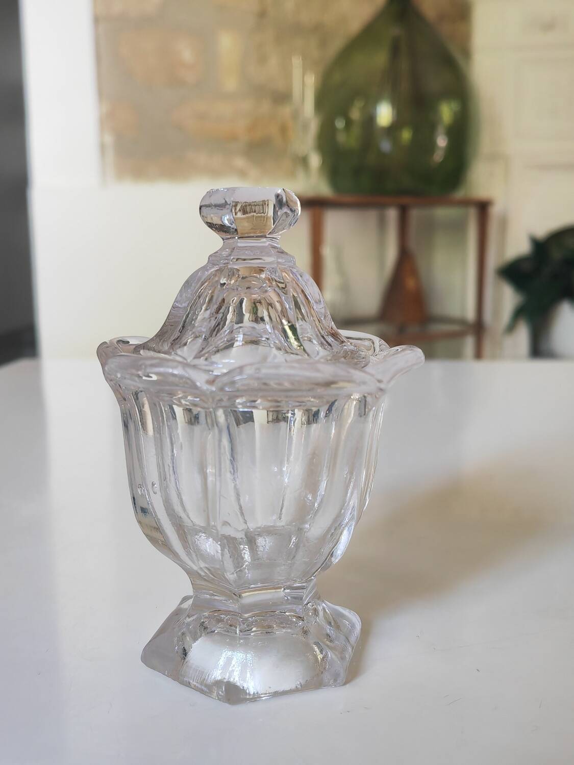 Glass or crystal mustard pot