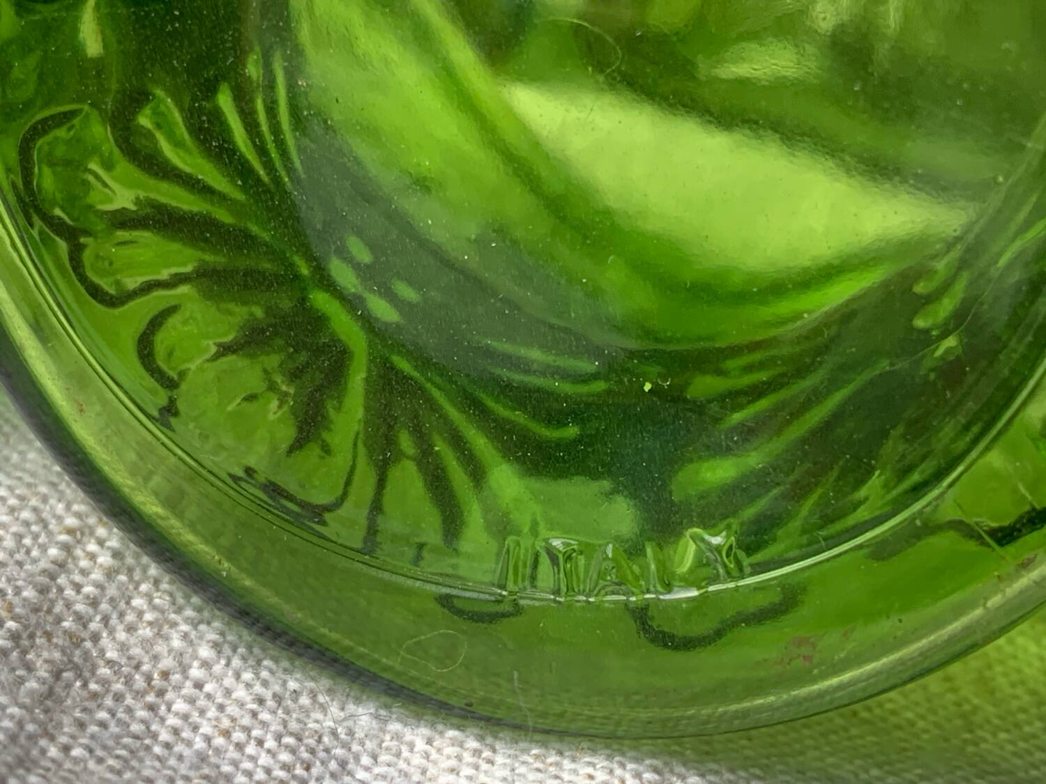 Green orangeade glasses, Italy, 1970s