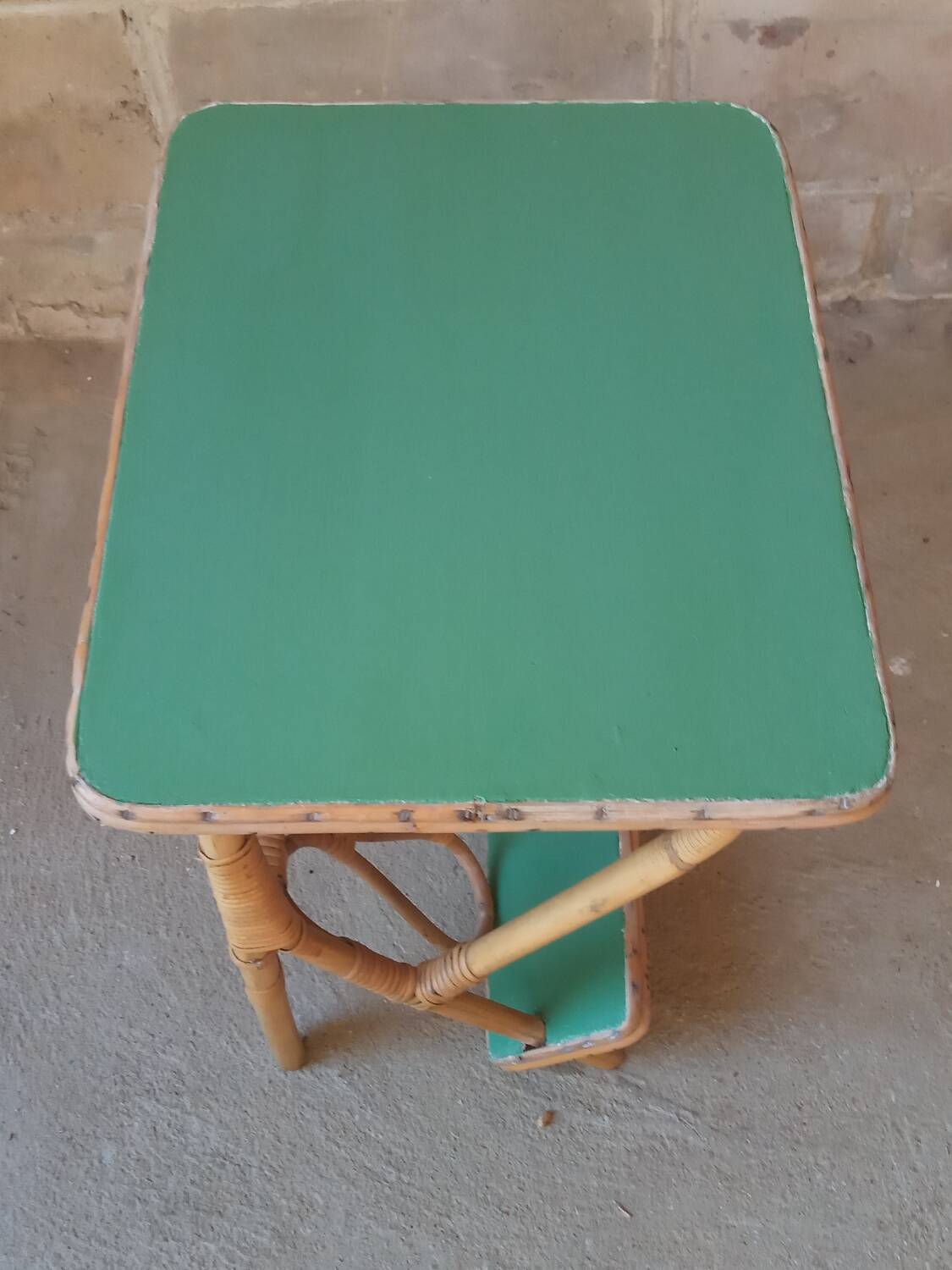 Rattan side table, magazine rack