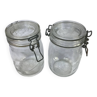 Set of 2 old Le Perfect jars