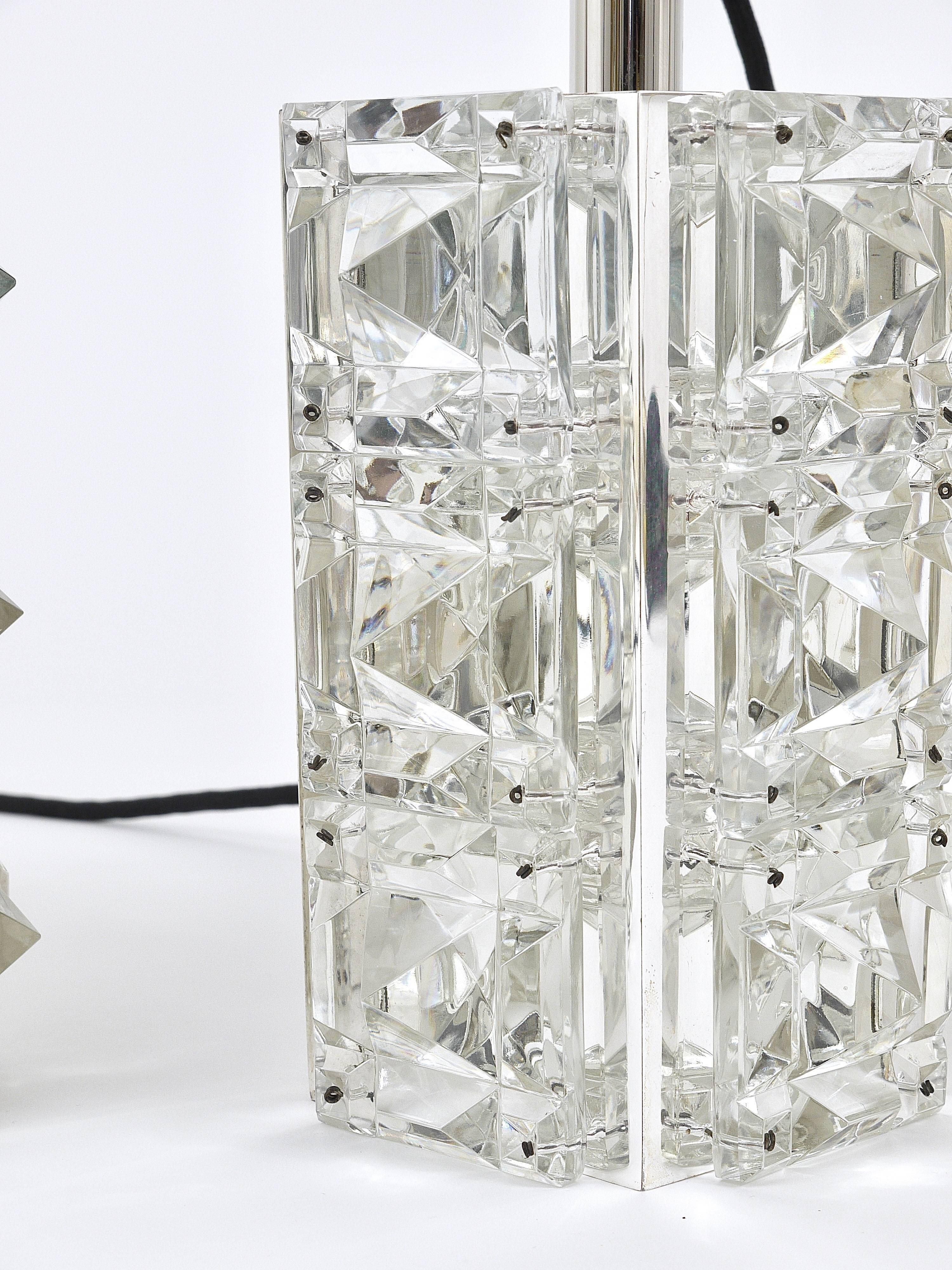 Bakalowits Vienna, up to three faceted crystal pendant lamps, Austria, 1960s