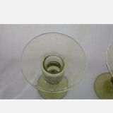 Pair of biot glass candlesticks