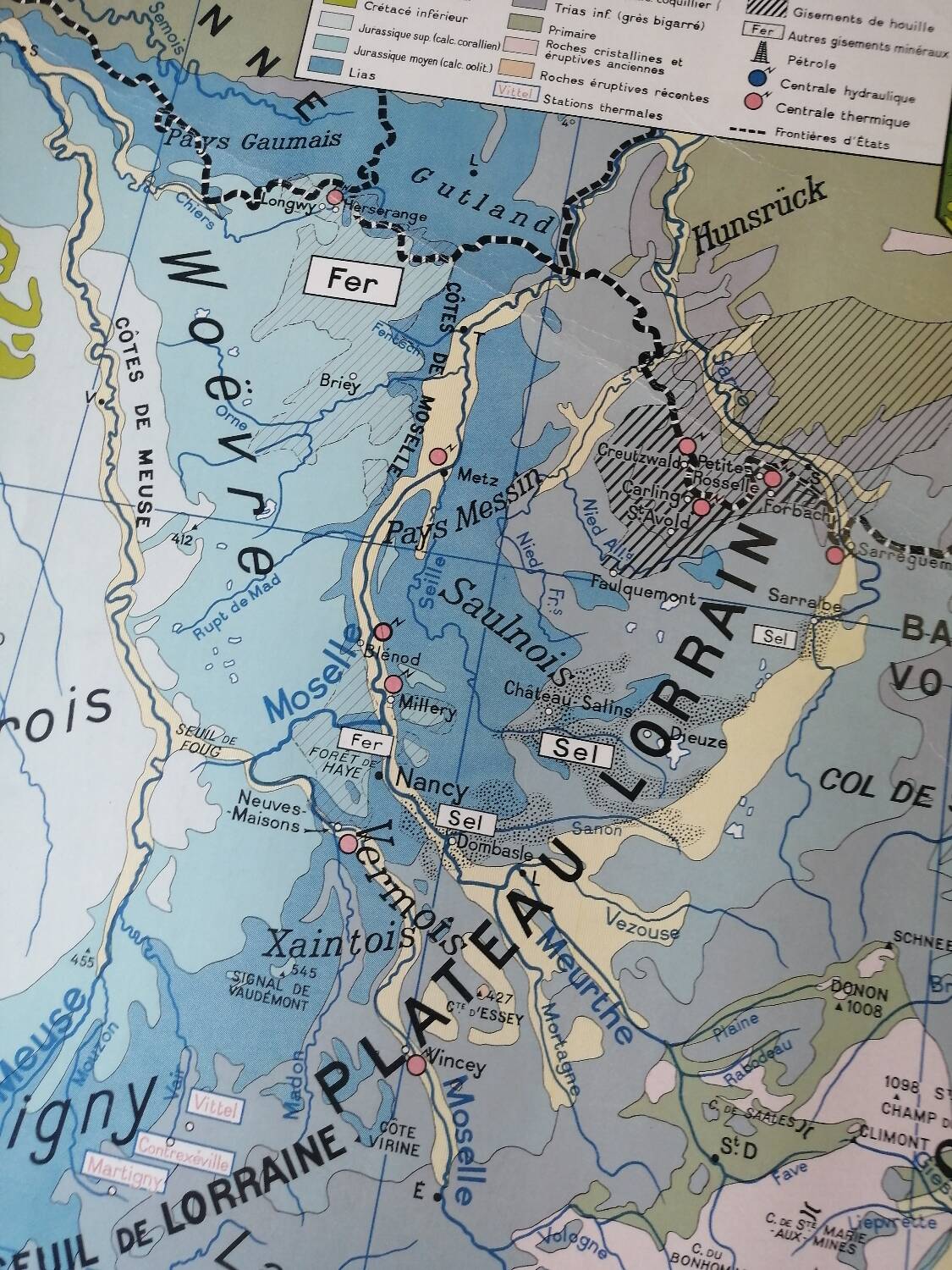 Old school map: France, North-East, Hatier Kaeppelin.