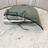 Wall lamp in chrome and smoked glass 70s