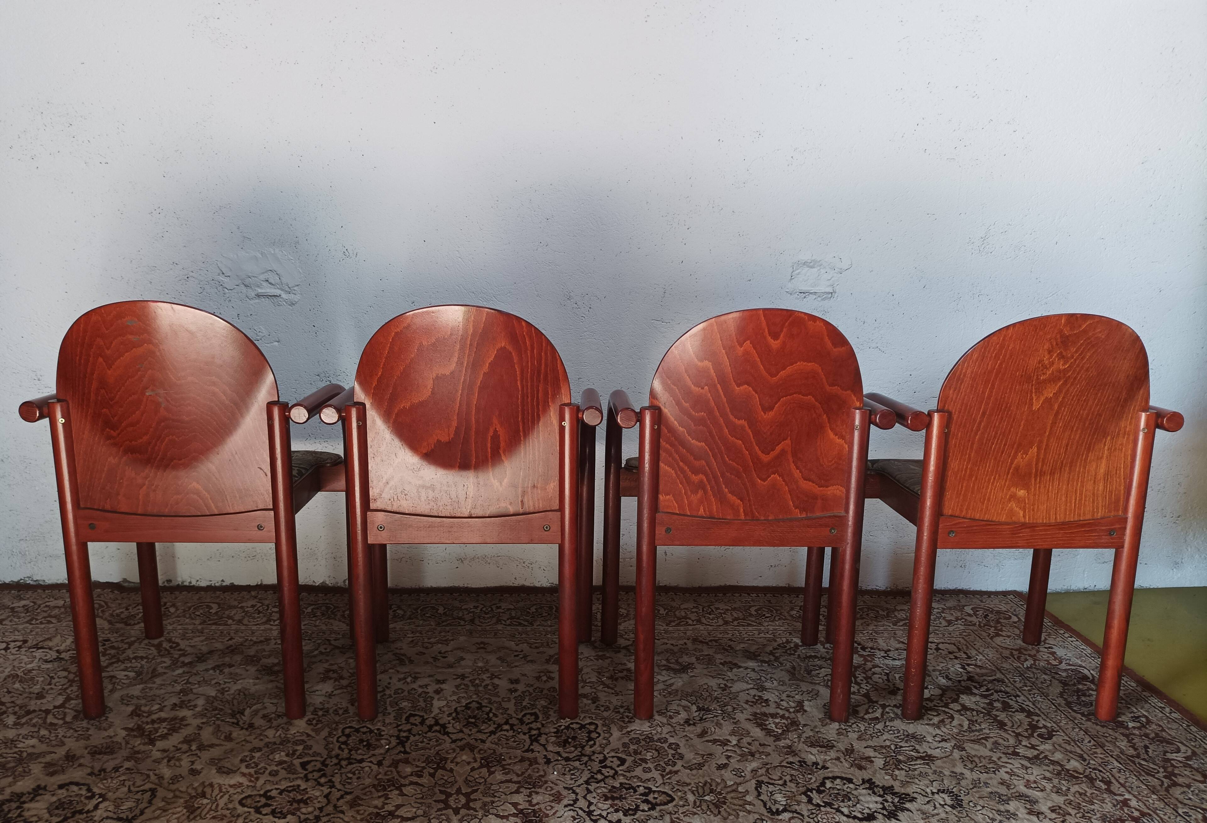 Suite de 4 chaises vintage 1960 Baumann