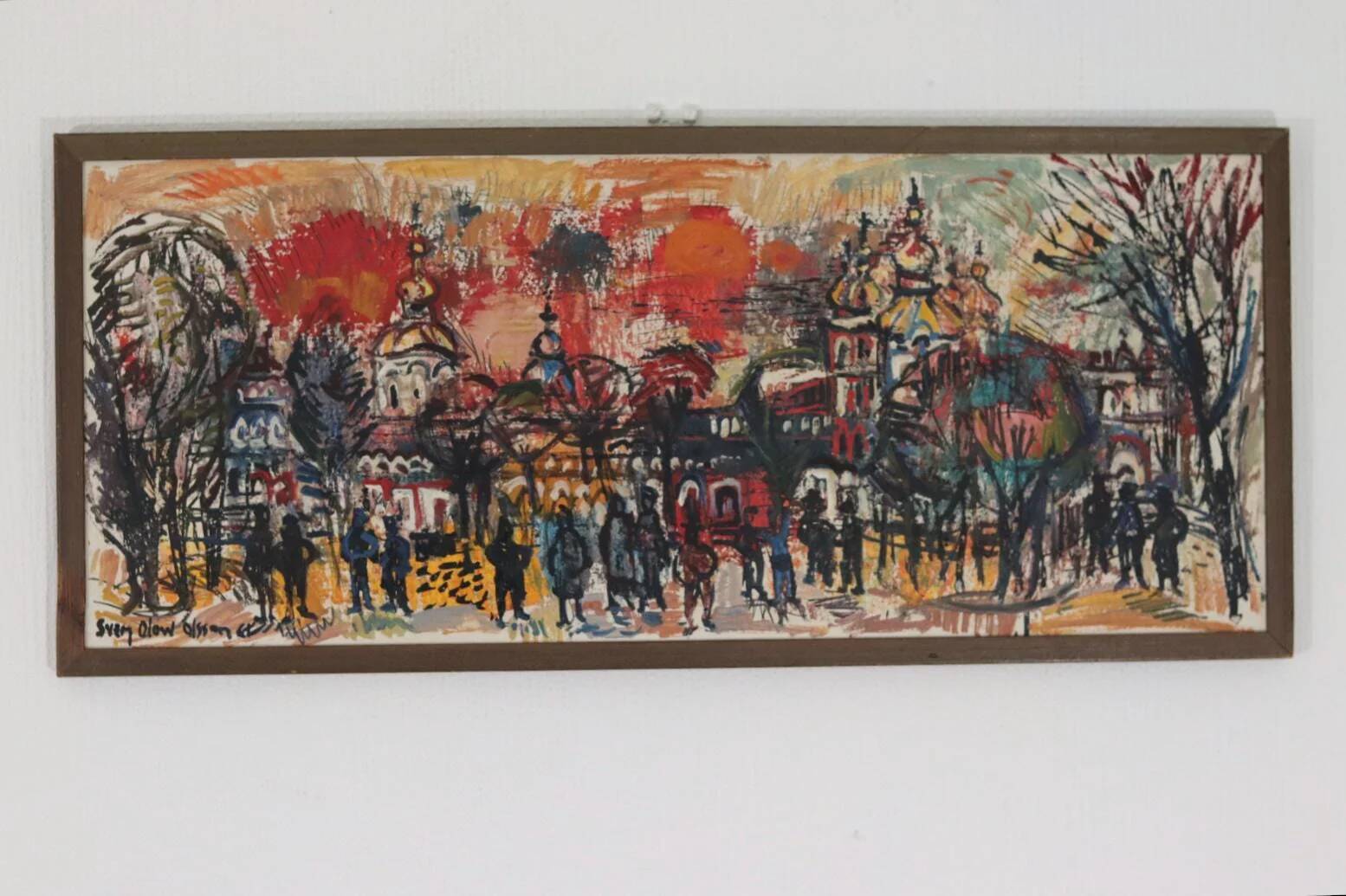 Huile sur panneau suédoise « De Leningrad » de Sven Olsson