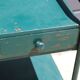 Green metal dormitory bedside table 1960