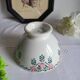 Old Bowl in Earthenware with Flower Decoration Marked underneath M