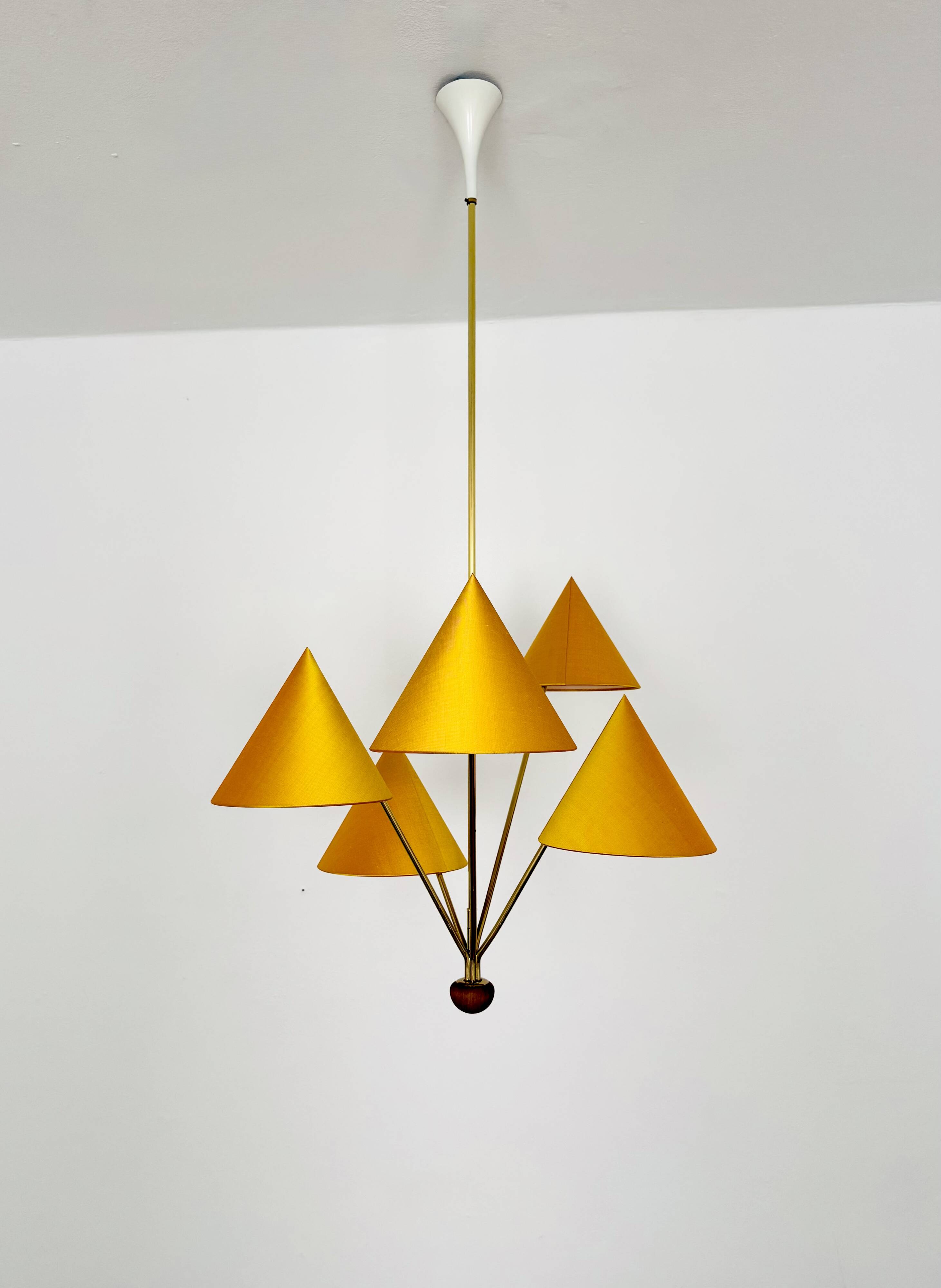Beautiful Brass Chandelier by Rupert Nikoll