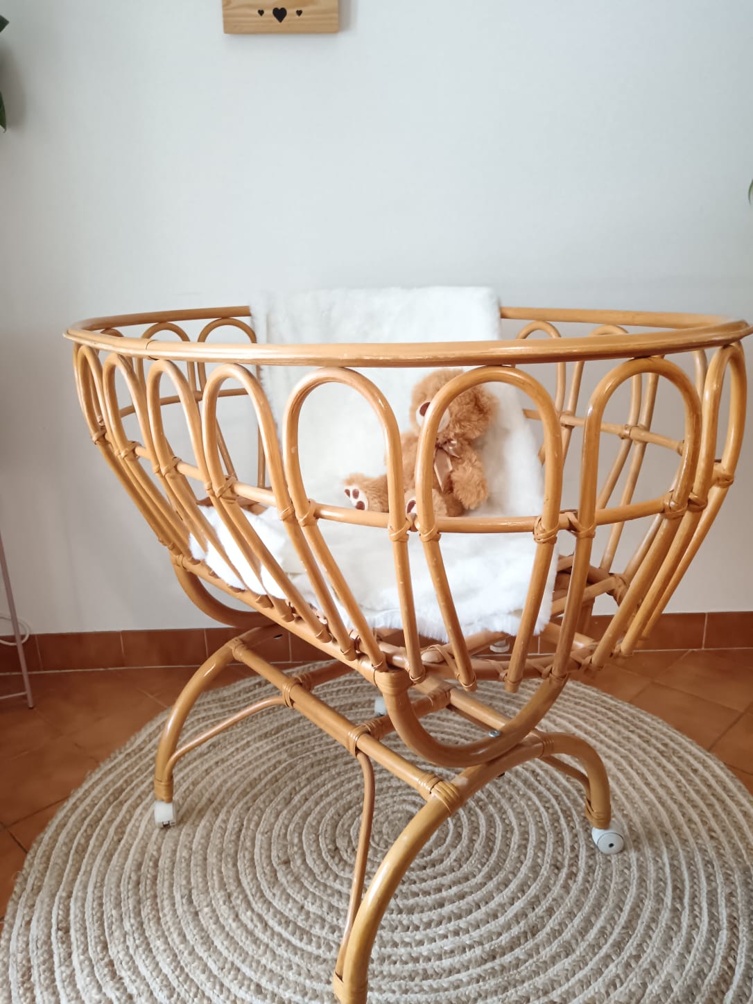 Rattan baby cradle